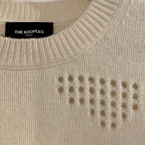 The Kooples Paris Winter White Crewneck Wool Sweater - Picture 4 of 6